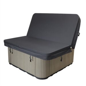 New 2m by 2m Slate grey fabric spa cover with  250mm corner radius