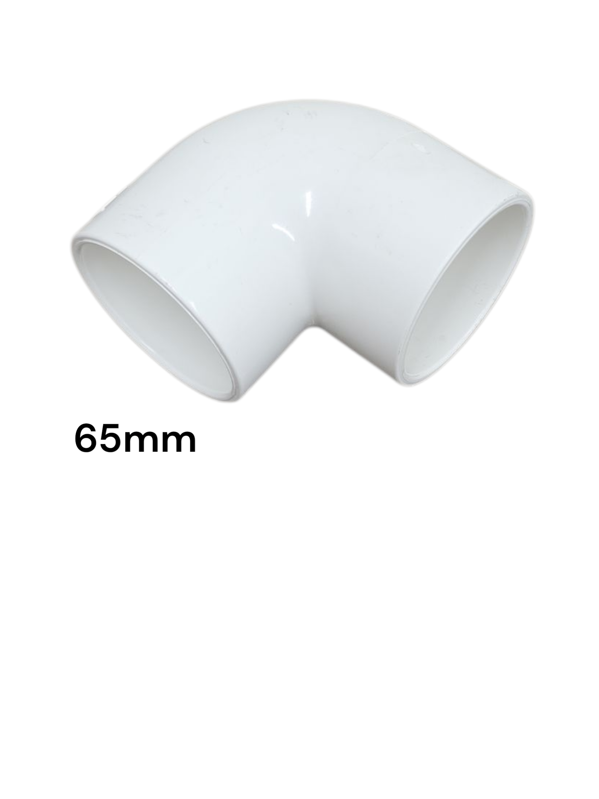 65mm 90° White PVC Elbow